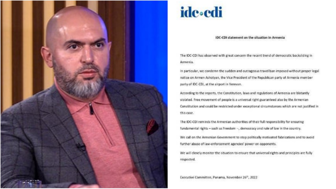 CDI-ն արձագանքել է Արմեն Աշոտյանի նկատմամբ հարուցված գործին ու կոչ արել Հայաստանին՝ դադարեցնել քաղաքական դրդապատճառներով շինծու գործերը