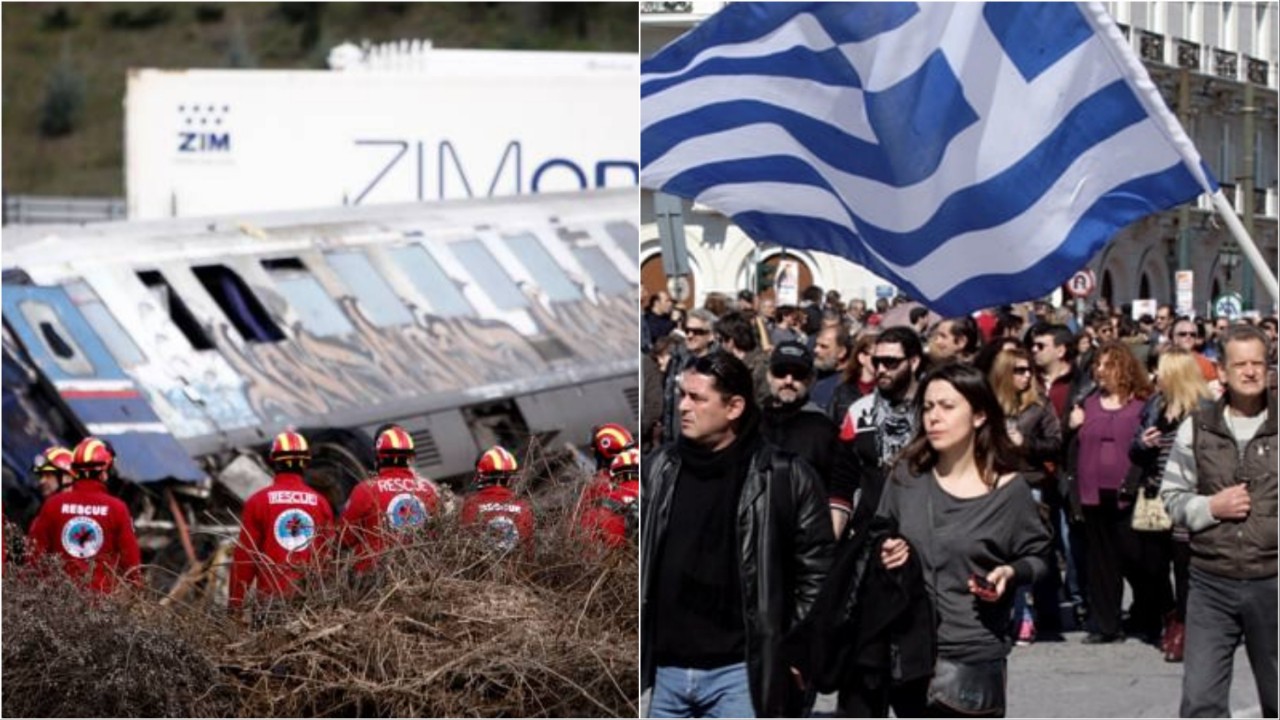 Հունաստանում ցույցեր են տեղի ունեցել գնացքների ողբերգական վթարից հետո