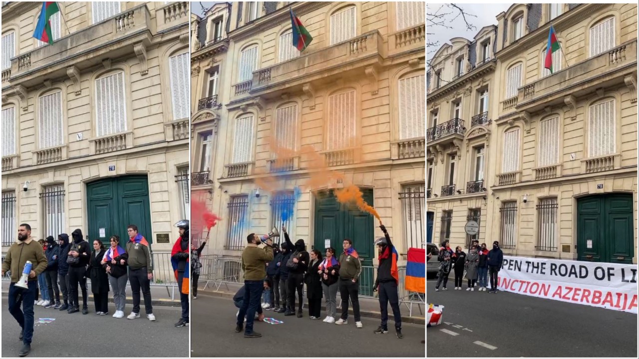 ՀՅԴ երիտասարդները Ֆրանսիայում` Ադրբեջանի դեսպանատան դիմաց բողոքի ակցիա են իրականացրել