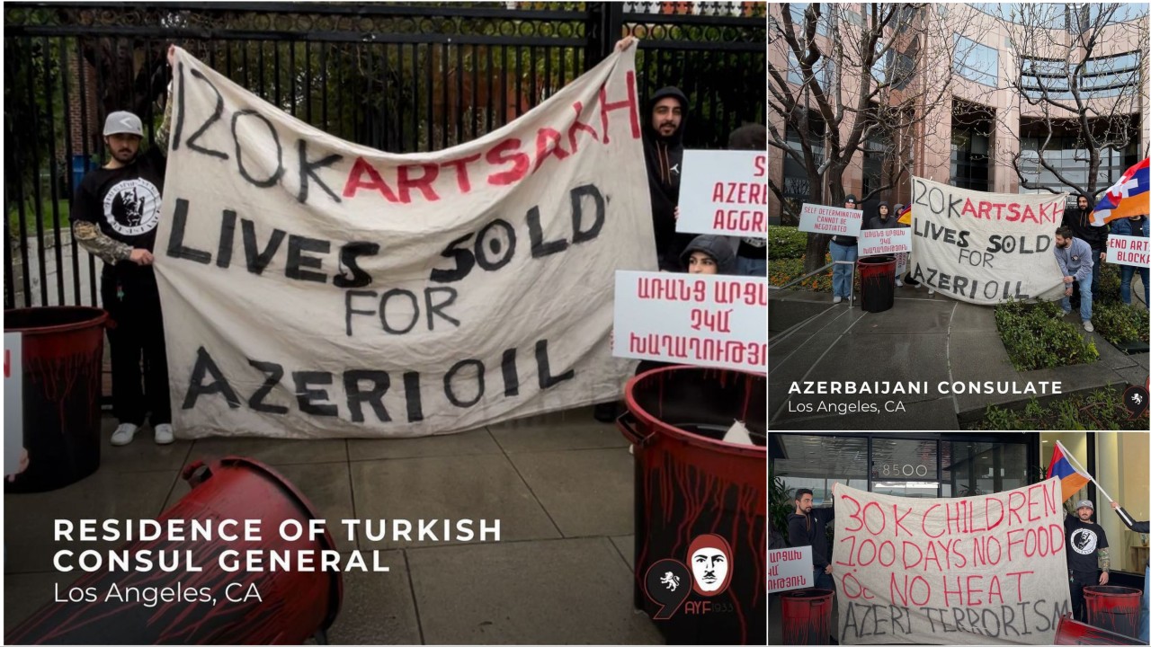«Ոչ մի արյուն հանուն նավթի». ՀՅԴ երիտասարդներն ԱՄՆ-ում ակցիա են իրականացրել թուրքական և ադրբեջանական դեսպանատների դիմաց