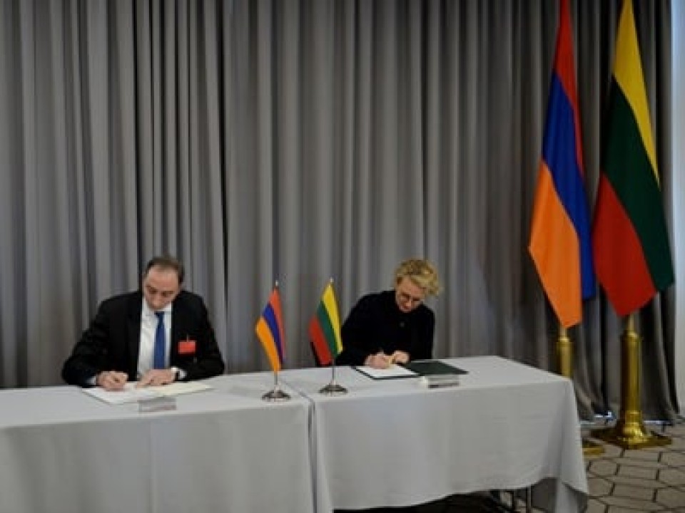 Հայաստանի և Լիտվայի միջև ստորագրվել Է փոխըմբռնման հուշագիր տեխնոլոգիաների և նորարարությունների բնագավառում